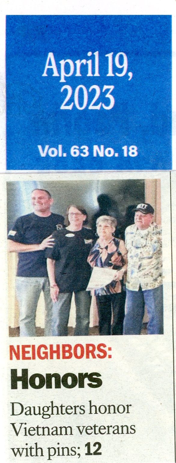 Newspaper Article. Sunland Veterans Honored